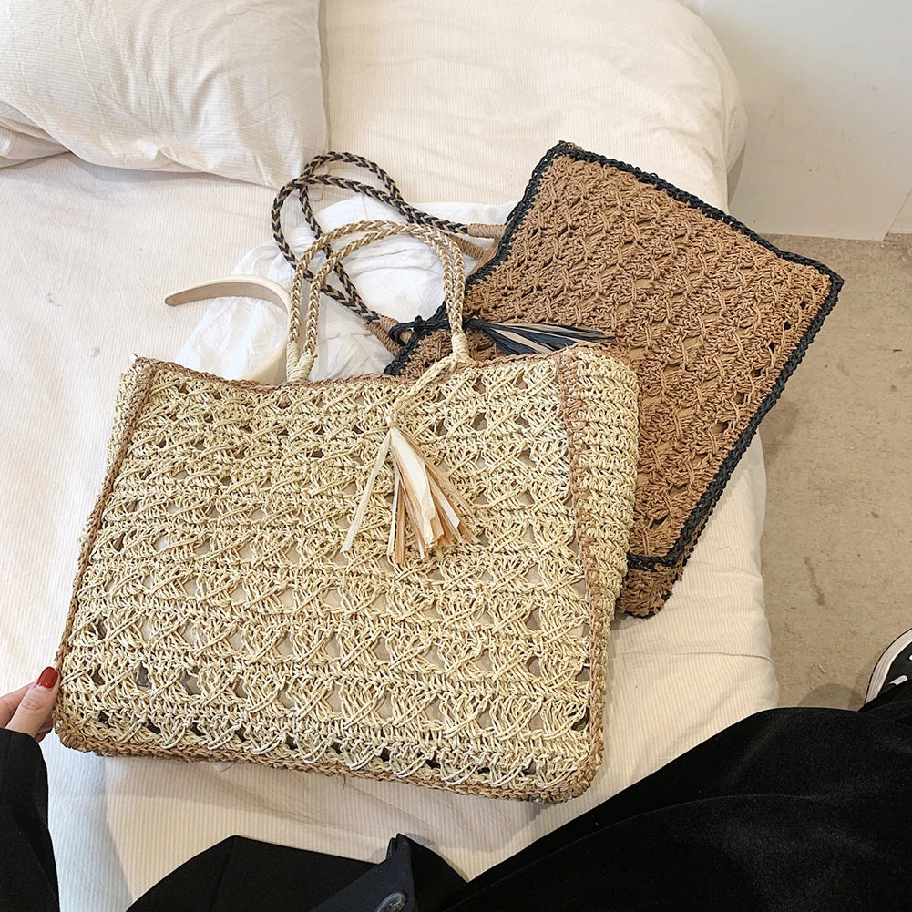 Lady's fashion woven shoulder bag