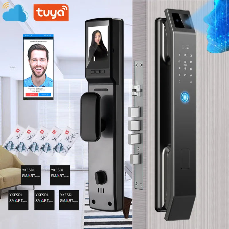 3D Face and Fingerprint Recognition Digital Door Lock/Unlock With Camera