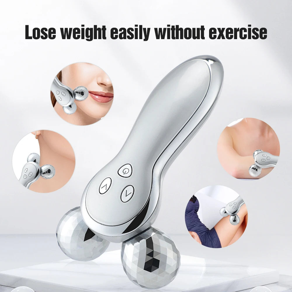 Facial massager 3D roller face slimming, lifting, and wrinkle remover beauty device