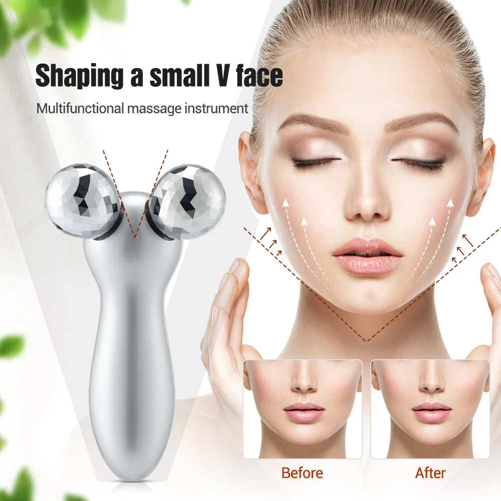 Facial massager 3D roller face slimming, lifting, and wrinkle remover beauty device