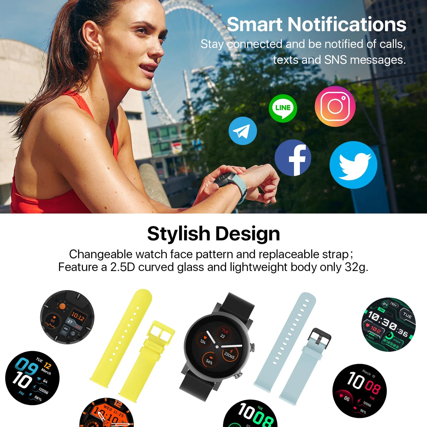 Ticwatch E3 Wear OS Smartwatch for Men and Women 8GB ROM, Waterproof, Google Pay, iOS and Android Compatible