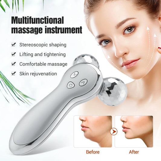 Facial massager 3D roller face slimming, lifting, and wrinkle remover beauty device