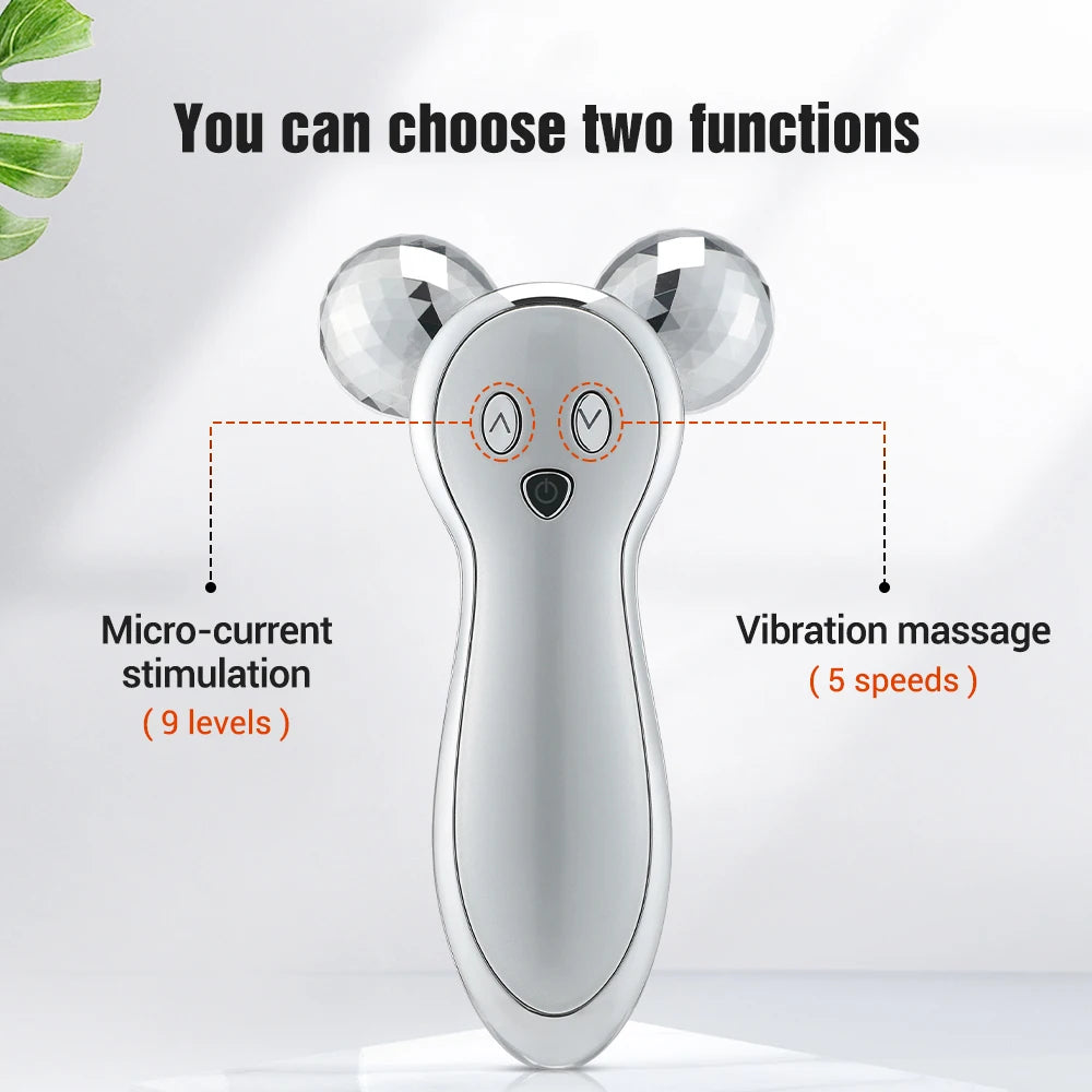 Facial massager 3D roller face slimming, lifting, and wrinkle remover beauty device