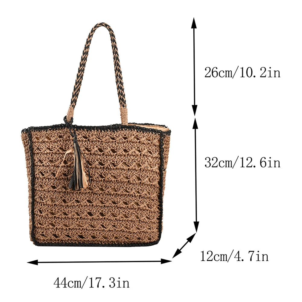 Lady's fashion woven shoulder bag