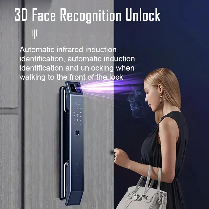 3D Face and Fingerprint Recognition Digital Door Lock/Unlock With Camera